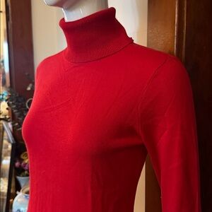 NWT chaps size small 100% cotton Women's Red Turtleneck long sleeve